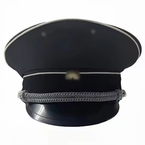 WW2 German Elite Infantry Officer's Cap Officer's Sun Hat Black