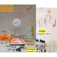 Quạt Tích Điện 5 Cánh 15 inch(40cm) CÓ BAS TREO TƯỜNG CHẠY ÊM 20W - FENGSITE FT8014S - BH 6 tháng
