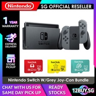 Nintendo Switch Console System (Grey Joy-Con) with SD Card Bundle 128GB/256GB/512GB - Local SG Warranty 12BUY.SG