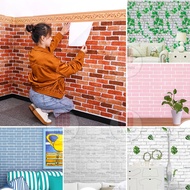 3D FAKE BRICK bedroom wallpaper roll 10m with pre-adhesive gray blue white red 0.45mx10m