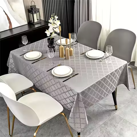 One rectangular tablecloth, jacquard tablecloth with floral pattern, polyester tablecloth, 60 x 84 i