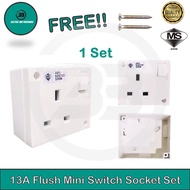 [MINI] 13A Switch Socket Outlet Set With PVC Nut Box Base / Casing