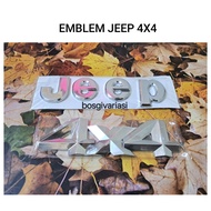 Jeep 4x4 chrome emblem Jeep 4x4 large chrome car writing emblem/ universal 4x4 chrome jeep logo embl