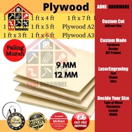 Plywood Termurah | Plywood 9mm | Plywood 12mm | Papan Kayu | Papan Lapis | Plywood Sheet | A4 Plywood | Table Top