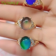 TWINKLE1 Changing Color Ring, Fashion Temperature Control Color Retro Adjustable Mood Rings, Vintage