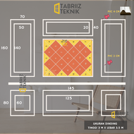 Paket Wall Molding PVC dan Kaca Cermin Langsung Pasang Warna Putih Dinding TINGGI 3 M X LEBAR 3.5 M