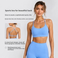 New Womens Spaghetti Strap Yoga Top Beautiful Back Breathable Gym Bra DW399 WWFD