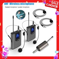 Portable Wireless Headset Microphone+Lavalier Mic System Teaching Speech Interview Vlog Live Recording for iPhone Android PC