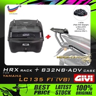 SET KOMBO KOTAK/BOX GIVI B32NB-ADV TOP CASE + GIVI YAMAHA LC135 FI (V8) HRX(S) (HRV) EXTREME HEAVY DUTY RACK