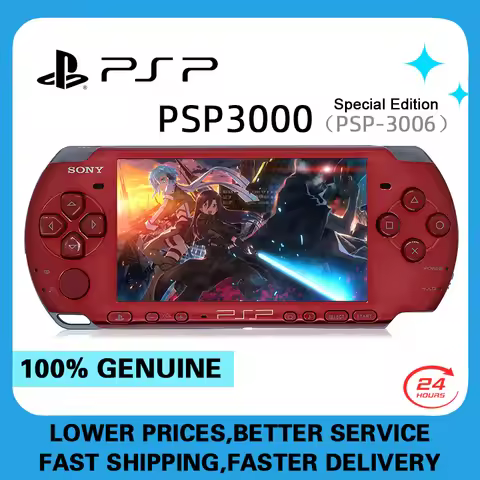 Sony PSP 3000 Handheld Game Console (PSP-3006) Original PlayStation PSP3000 RADIANT RED Game Console