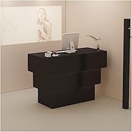 Modern Reception Counter Table, Retail Checkout Stand, Computer Cabinet, Front Desk with Lockable Dr