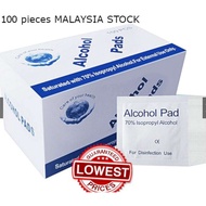 100pcs Alcohol Swab Alcohol Pad Alcohol Wipes Pensterilan Antibacterial Skin Cleanser
