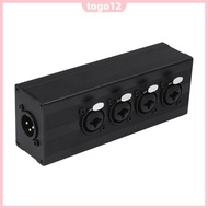 [Fast Arrival] XLR 1 Male To 4-Way Female Audio Splitter Converter Box 3 Pin 4-in 1-Out Audio Signal