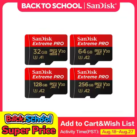 Original SanDisk Extreme Pro Micro SD Card 128GB 256GB 64GB U3 A2 SDXC V30 32GB A1 SDHC Transflash T