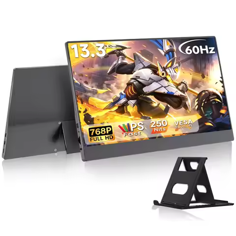 AHXJKA 13.3 Inch HD Portable Monitor IPS 72% SRGB With Type-C Mini HDMI for Laptop Phone TV XBox Mac