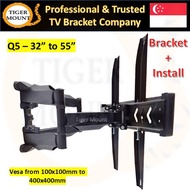 [Swivel TV Bracket Q5 + Installation] / Turning Angle / TV Wall Mount / Flat Screen TV 32 to 55 inch