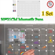 6PCS Pen+A4Weekly/Template Planner Magnet Refrigerator Acrylic Weekly/Monthly Planner/Planner Magnet