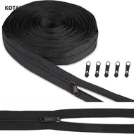 KOTAKAN13A Bag Zipper Set, Contrast Color 5m Zipper 5 Zipper Puller Nylon Zipper Tape,  DIY Repair N