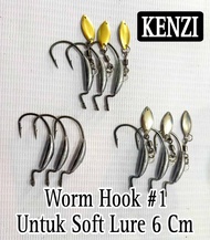 WORM HOOK UNTUK SOFT LURE UKURAN 6CM