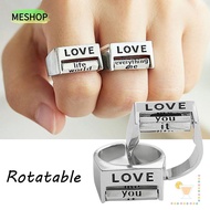MESHOP Love Ring, Rotatable Fidget Mood Ring, Funny Adjustable Silver Rotatable Mood Control Ring fo
