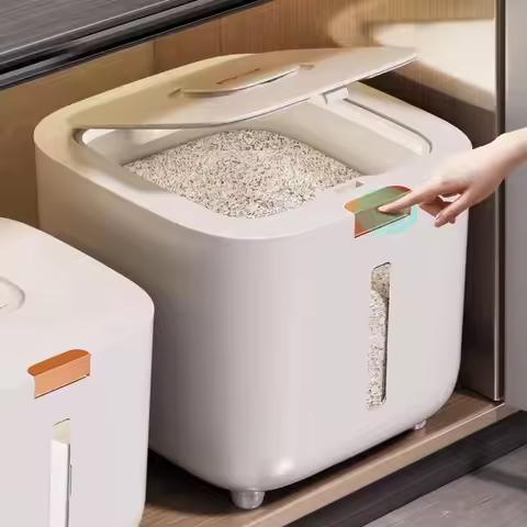 Rice Storage Container Flour Dispenser Box Grain Sealed Organizer Kitchen Flour Food Storage Tank Ho