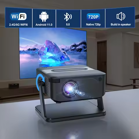 Original HA109 Projector 4k Video Android Low Noise 500ANSI Short Focus Beam BT5.0 WiFi6 Youtube Net