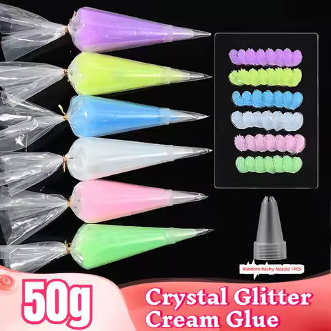 50g Crystal Glitter Jelly Glue DIY Mobile Phone Shell Decoration Diy Hairpin Cream Glue Accessories 