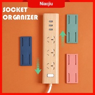 NIAOJIU Wall Mount Office Adhesive Hook Power Strip Wire Fixer Sticker Socket Extension Socket Holder Panel Holder Cable Organizer