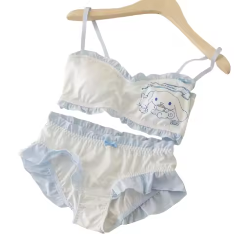 Kawai Sanrio cartoon kuromiCinnamoroll cute lingerie underwear without steel rings small breast gath