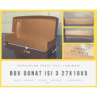 DONUT BOX CONTAINS 3 DONUTS KRAFT LAMINATED DONUTS PACKAGING DONUTS