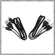 USB 2.0 to Mini A Male 3.5mm Jack Plug Audio Data Cable 45cm 2 Pcs