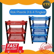 Rak Plastik Tebal 3 Tingkat/Rak Plastik 4 Tingkat / Rak Dapur / 3 Tier Rack / 4 Tier Rack/Plastic Ki