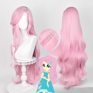 My Little Pony Fluttershy Princess Cosplay Wig  Long Pink Curly Heat Resistant Synthetic Hair