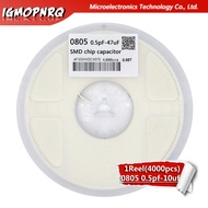 1reel  4000pcs 0805 smd capacitor ceramic 1PF-10UF  20PF 220PF 330PF  4.7NF 22NF 33NF 10NF 100NF 1UF