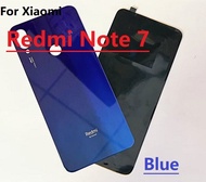 อะไหล่เคสตัวเครื่อง Redmi Note 7แบตเตอรี่ด้านหลังคลุมพร้อมโลโก้และกาวสำรองที่ครอบสำหรับ Xiaomi หลังกระจกใหม่