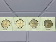 (74年全新4枚大壹圓) 香港大壹元1974年硬幣大一元 英女皇伊麗莎白二世 Government of Hong Kong Queen Elizabeth ll 1974 $1