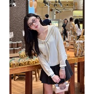 Twentyfive women's sweater, long-sleeved, thin fabric, tie-neck collar 6994