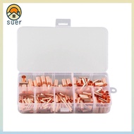 SUERHD 250Pcs Terminal Copper Connector, Multiple Models GT Tube Connector Copper Tube Connector, Te