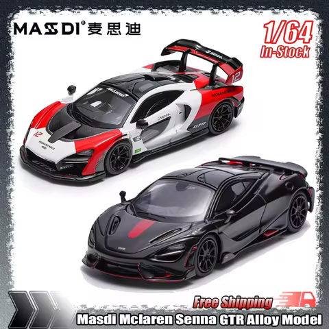 New Masdi 1:64 Mclaren Senna Gtr 765 Alloy Miniature Die Casting Supercar Model Customized Children 