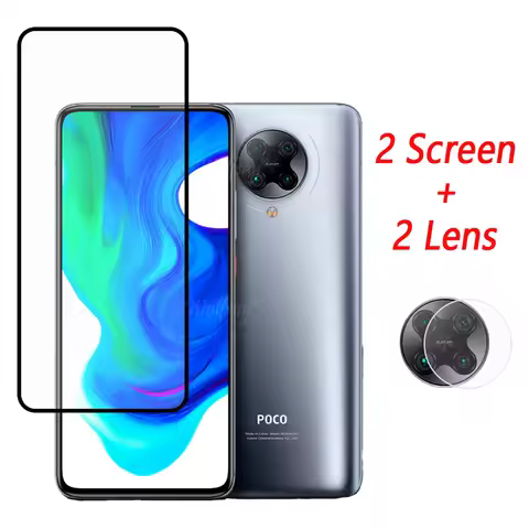 Full Glue Tempered Glass For Xiaomi Poco F2 Pro Screen Protector Poco X3 F5 M3 M4 X4 Pro Camera Glas