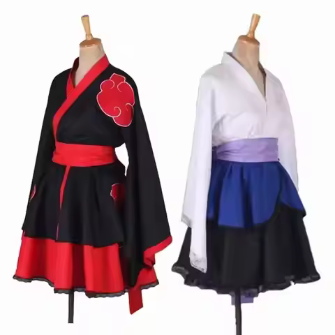 2026New Women Akatsuki Kimono Dress Uchiha Sasuke Lolita Dresses Kakashi Hyga Hinata Cosplay Costume