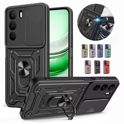 Slide Camera Shockproof Armor Case For Realme C71 C75 C67 C65 C55 C53 4G P3 GT 6 6T 7T 7 Pro Neo6 SE