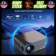 Projector Home Theater Video Movie Projector 2.4G/5G WiFi BT5.0 Android 9.0(2G+16G) Support 200” Scr