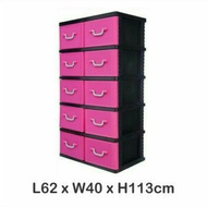 Century Double 5 Tier Plastic Drawer