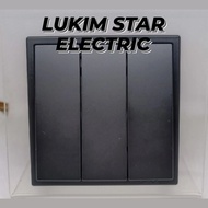 TRIPLE SIMON I7 BLACK DOFF SWITCH / MATT BLACK SIMON i7 SWITCH 3 GANG