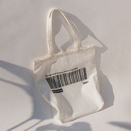 IKEA EFTERTRÄDA barcode條碼環保購物袋/托特包［白］