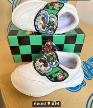 Chappy รองเท้านักเรียนอนุุบาลชาย พละสีขาว ลาย Demon Slayer Chappy รุ่น CPS CD 22