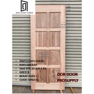 PINTU KAYU SOLID, SOLID TIMBER DOOR, PINTU BILIK, ROOM DOOR, PINTU BESAR
