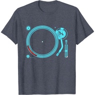Men's cotton T-shirt Cool Turntable DJ Vinyl 80s Radio Music Art Vintage T-Shirt