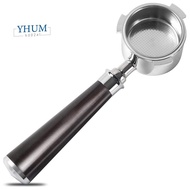 51mm Portafilter 3 Ears, Stainless Steel,51mm Bottomless Portafilter with Wood Handle and Filter Bas